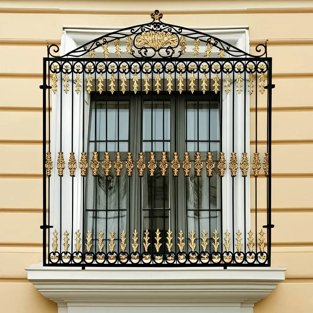 حفاظ پنجره مدل افشان فرفورژه لاکچری در یزد