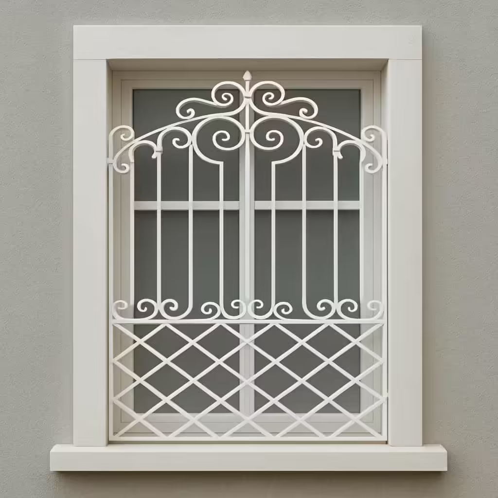 حفاظ پنجره مدل رز در یزد؛ ترکیب ظرافت و امنیت برای نمای ساختمان