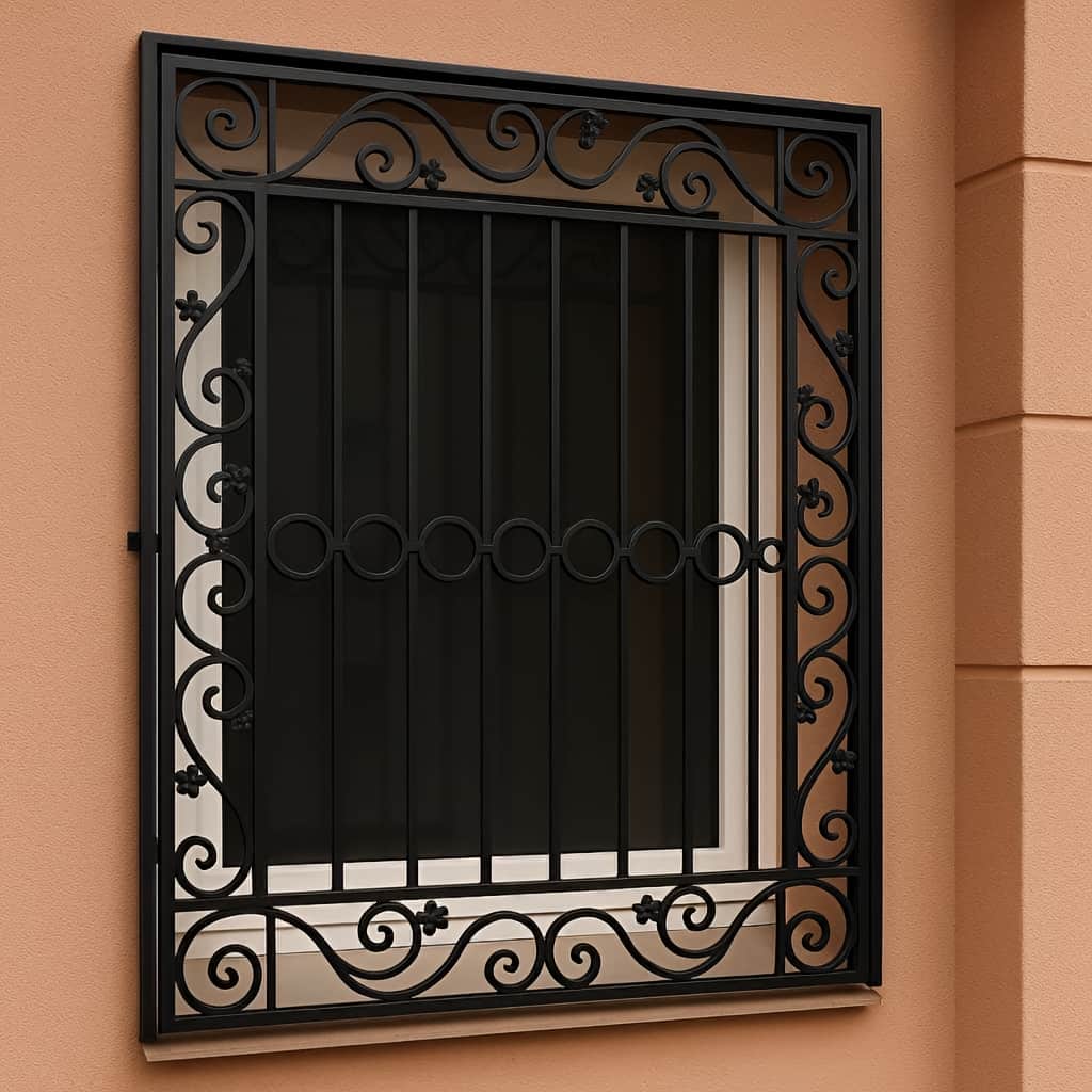 حفاظ پنجره مدل پیچک بهاری در یزد؛ تلفیق امنیت و هنر طبیعت برای نمای ساختمان