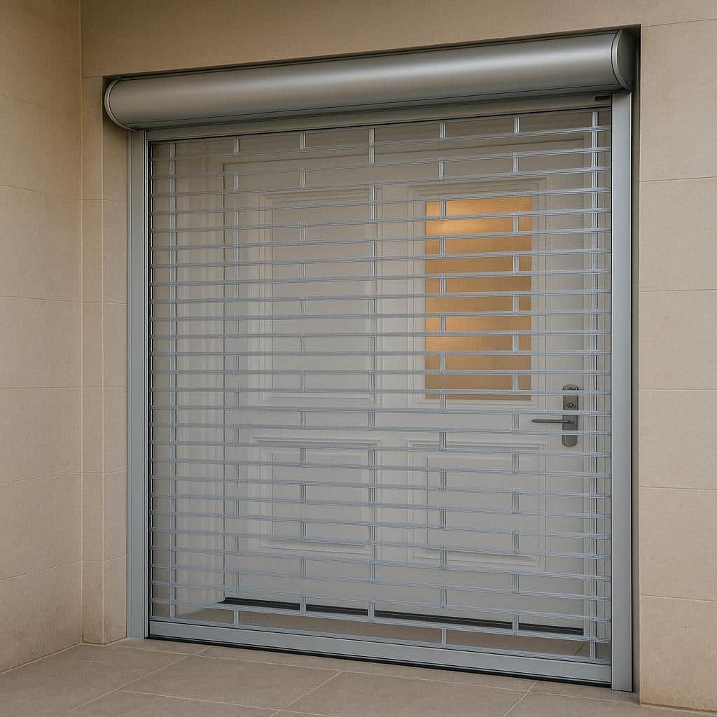 حفاظ کرکره ای برقی پشت درب آپارتمان یزد