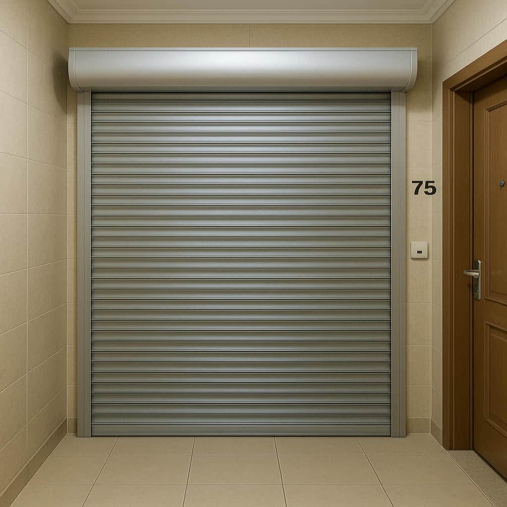 نصب کرکره برقی درب ورودی آپارتمان در یزد