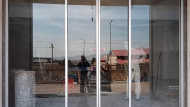 7 نمونه درب اتوماتیک شیشه ای تلسکوپی عرض کم در یزد
