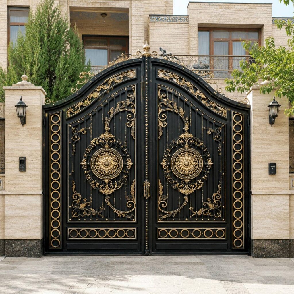 راهنمای انتخاب درب پارکینگ مشکی طلایی در یزد