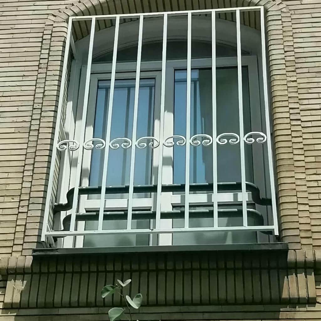 خرید نرده پنجره فرفورژه گل دار در یزد