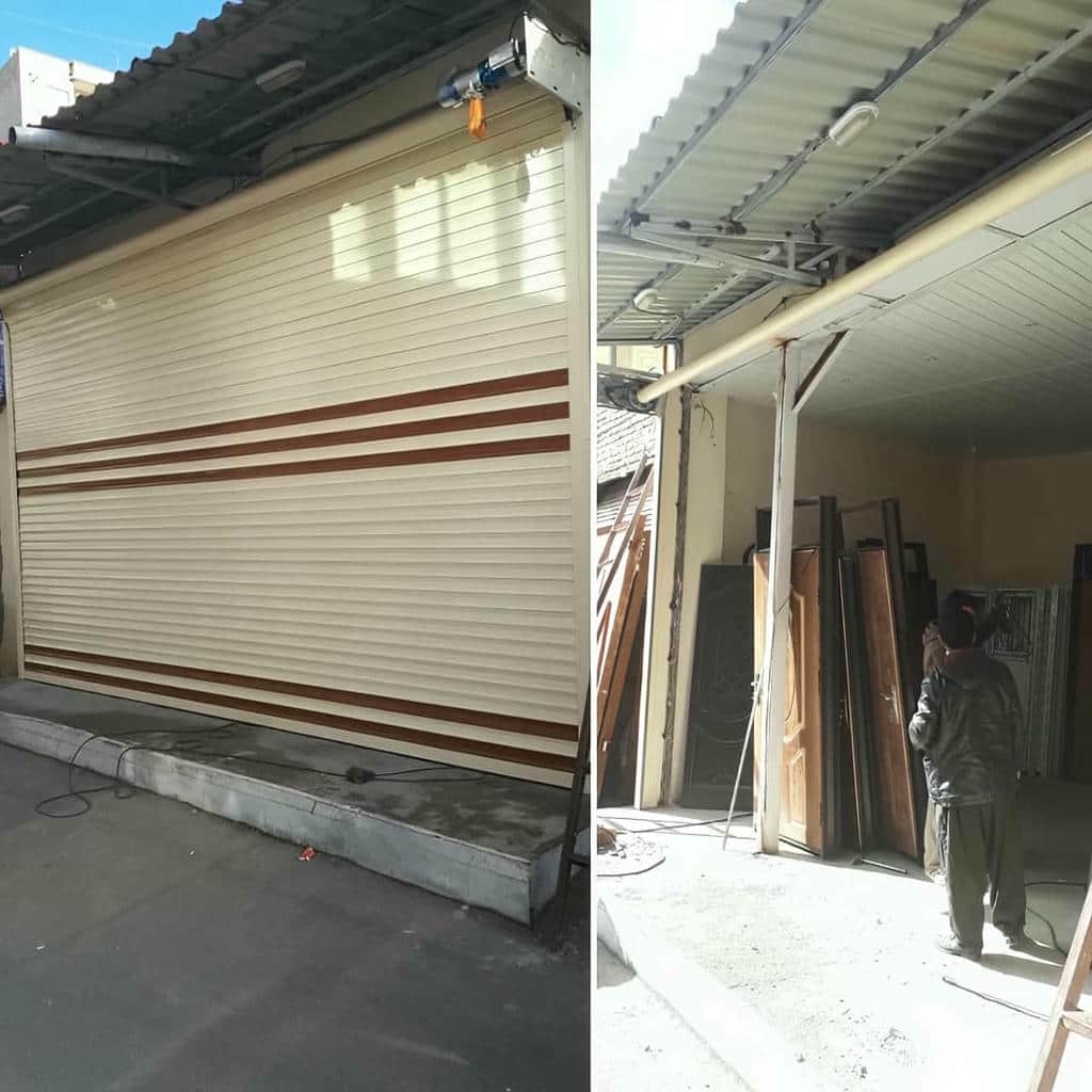 خرید کرکره برقی مدرن نمای تجاری هماهنگ با فروشگاه در یزد