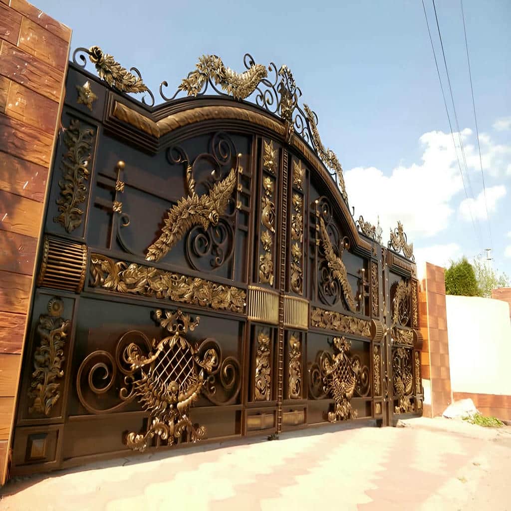 قیمت درب ویلایی ورق پانچ با طرح هندسی در یزد