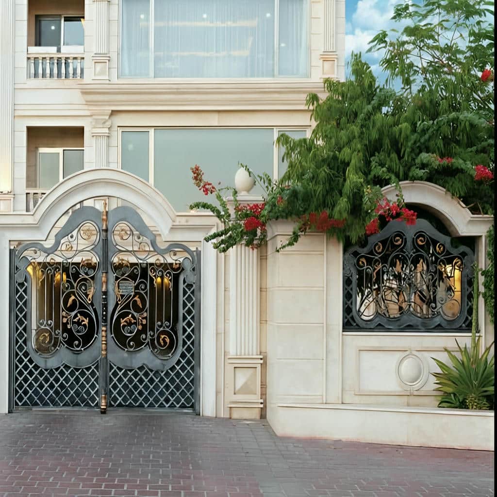اجرای درب پارکینگ ساده پروفیلی برای حیاط در یزد