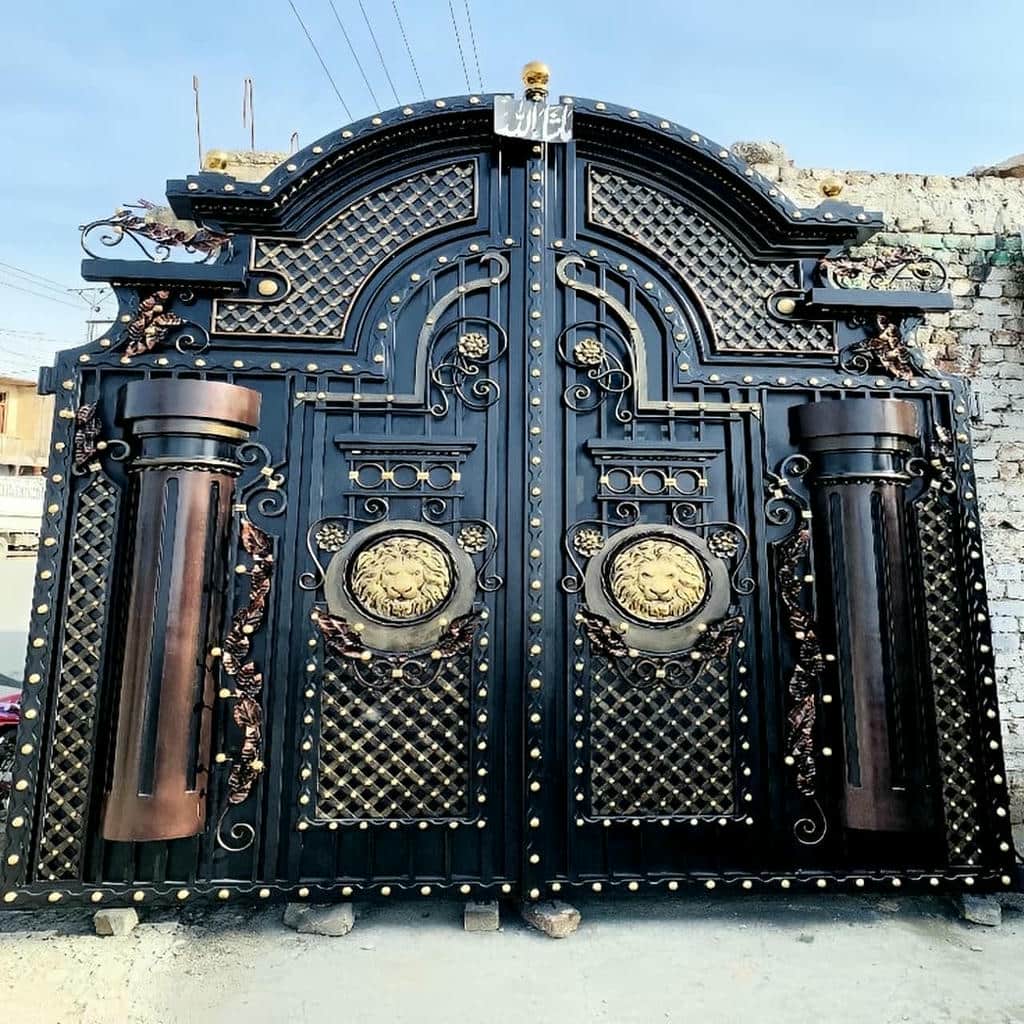 خرید درب آهنی پارکینگ دو لنگه مدرن در یزد