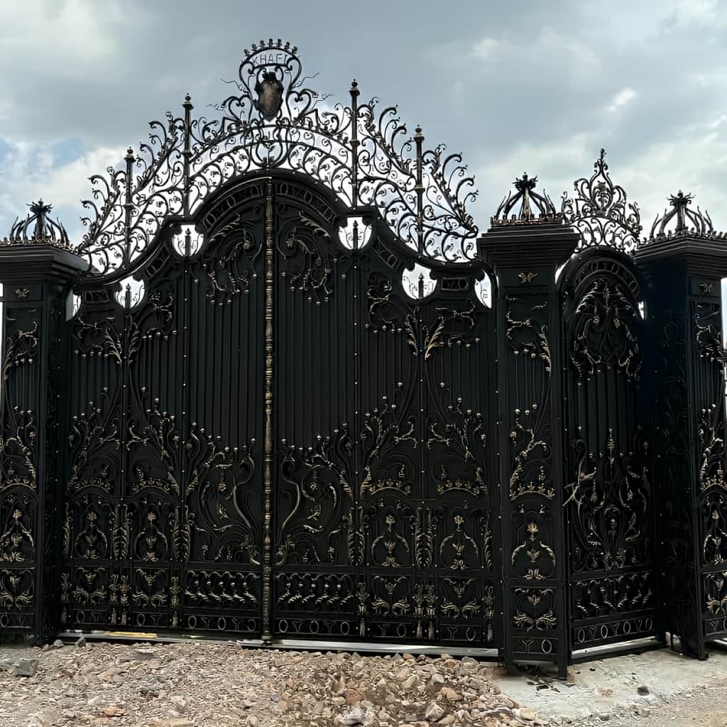 ساخت درب پارکینگ ریلی ریل زمینی مدرن در یزد