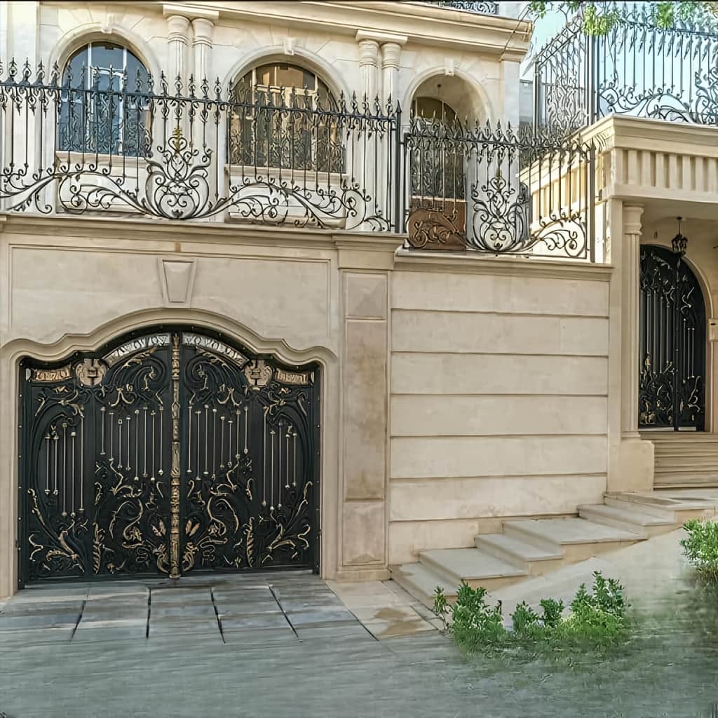 فروش درب پارکینگ آهنی ریلی فرفورژه در یزد