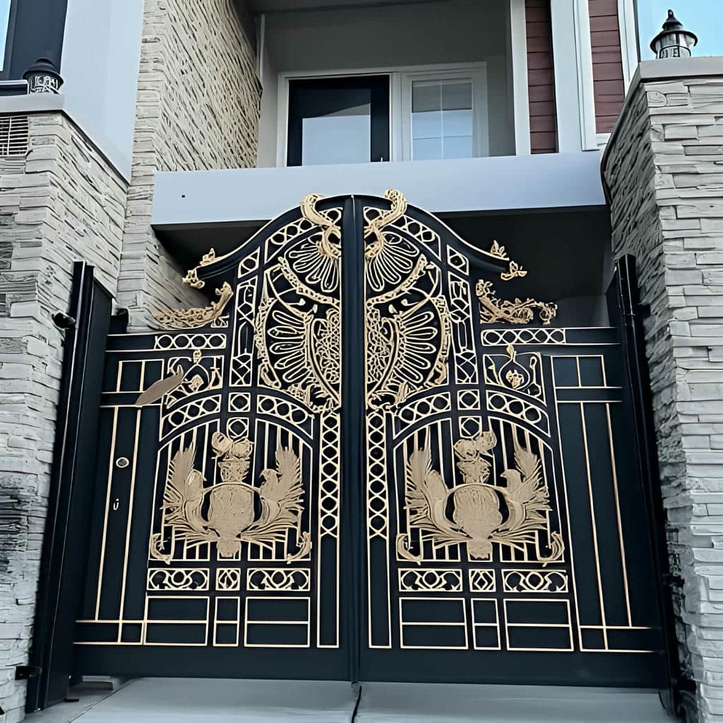 14 مدل درب حیاط نمای آجری در یزد
