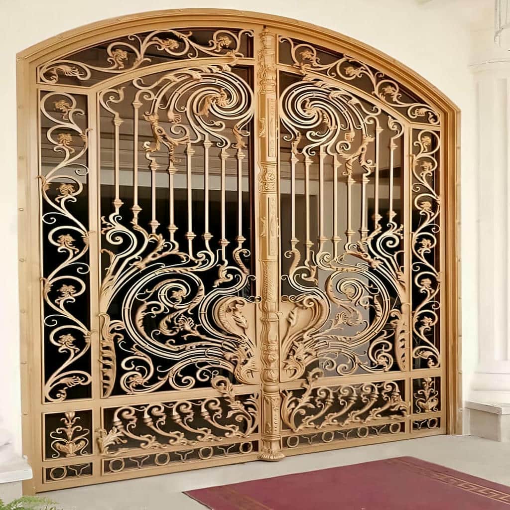 فروش درب پارکینگ لوکس فرفورژه ورودی ویلا در یزد