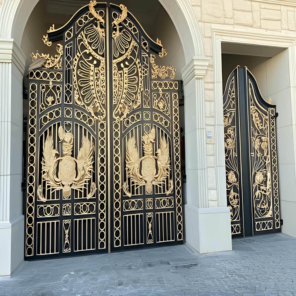 فروش درب پارکینگ کلاسیک کتیبه دار مناسب حیاط در یزد