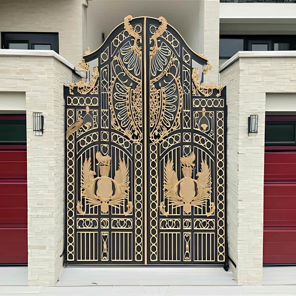 خرید درب پارکینگ لولایی ستون دار مدرن در یزد