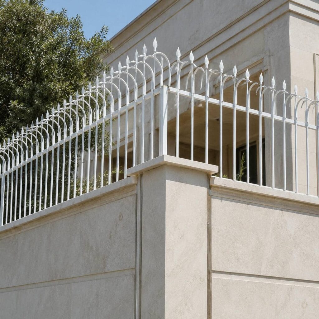 نصب حفاظ دیوار کوتاه روی تاج دیوار حیاط در یزد
