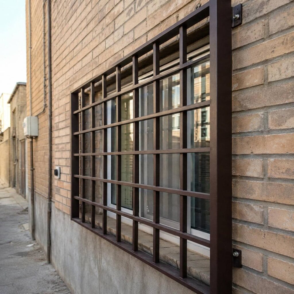 اجرای حفاظ پنجره پروفیلی قوطی آهنی با تراکم متعادل در یزد