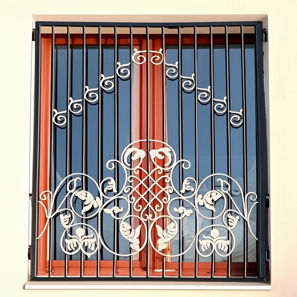 گارد پنجره آهنی با طراحی هندسی مدرن