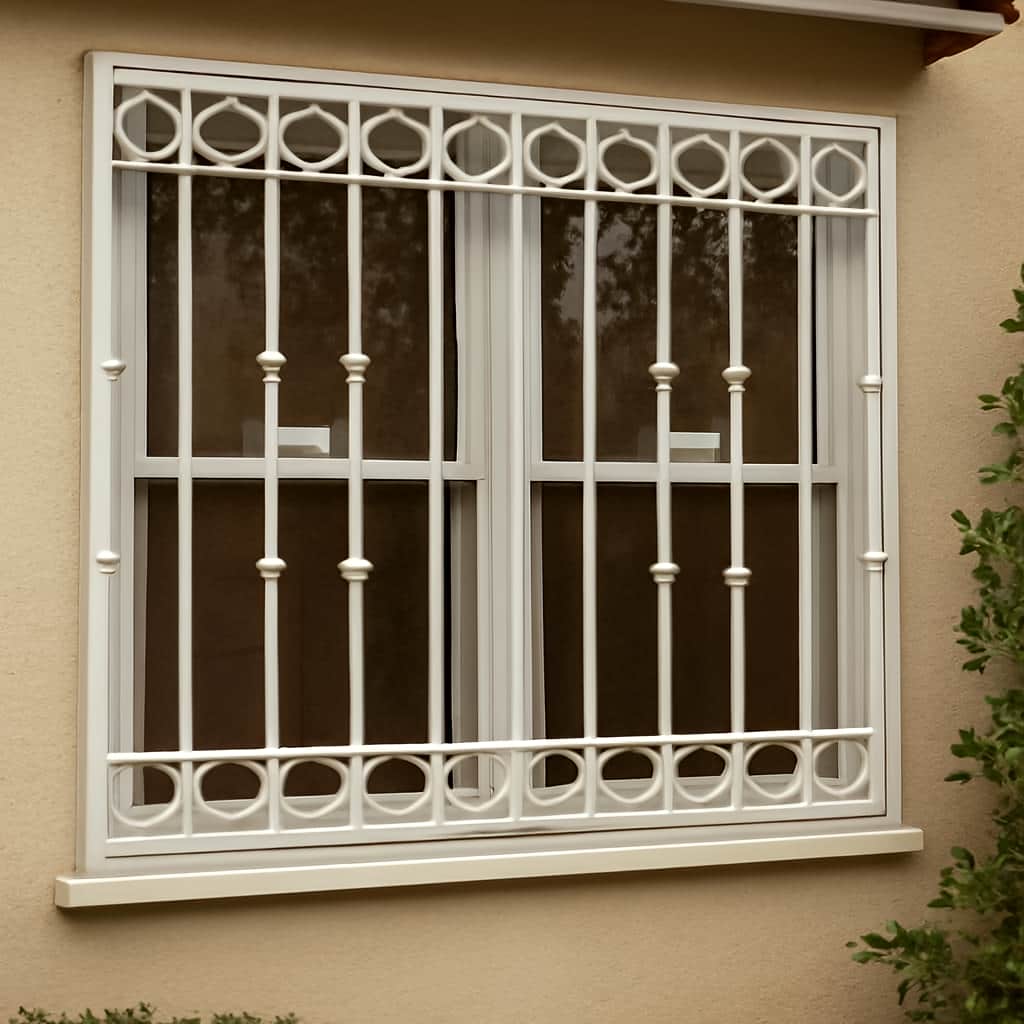 گارد پنجره فلزی با خطوط مستقیم کلاسیک
