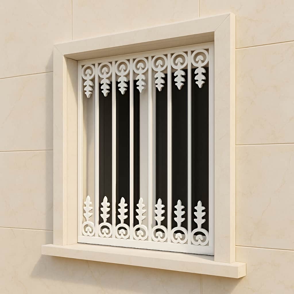گارد پنجره با پروفیل فلزی و قاب ساده