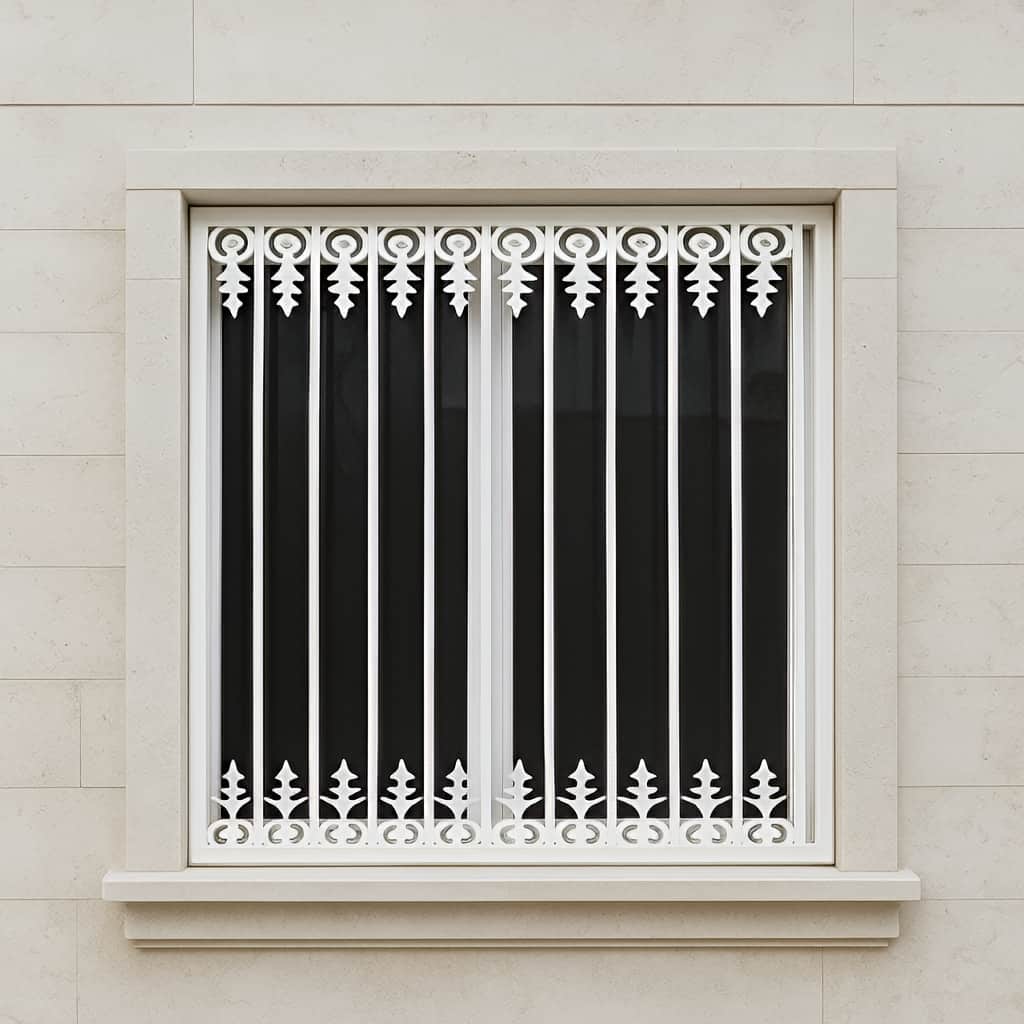 گارد پنجره فلزی با خطوط هندسی ساده