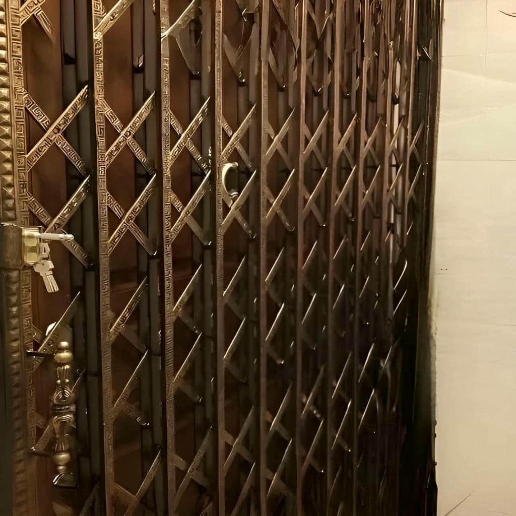 حفاظ درب ضد سرقت با شبکه تاشو مشکی