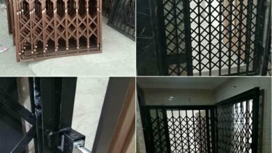حفاظ متحرک مشکی ورودی ساختمان در یزد