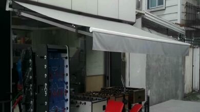 سایبان تراس ایرانی با پوشش روشن یزد