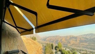 سایبان تراس بارانی با پوشش مقاوم یزد