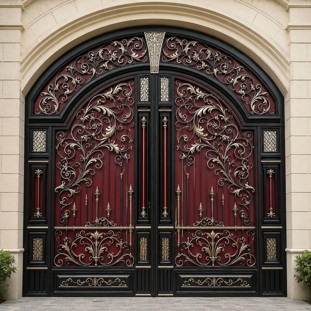 درب حیاط با پوشش رنگی برای آپارتمان در یزد