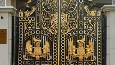درب حیاط فلزی نصب شده در یزد
