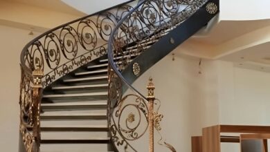 نرده فرفورژه راه پله کلاسیک در یزد