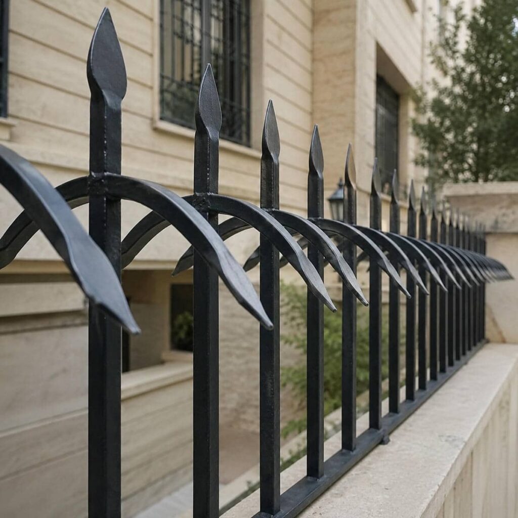 نرده دیوار حیاط مشکی برای دهانه بزرگ یزد