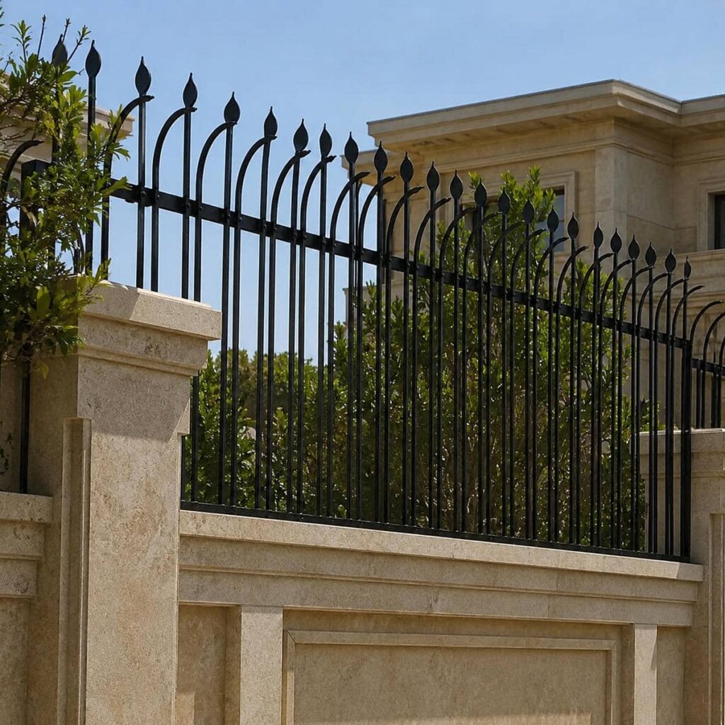 نرده دیوار حیاط با فرم منظم در یزد